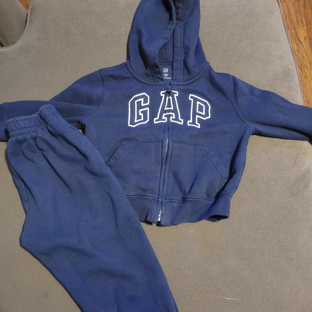 GAP Toddlers Navy Hooded Zip Sweatshirt and Joggers Set